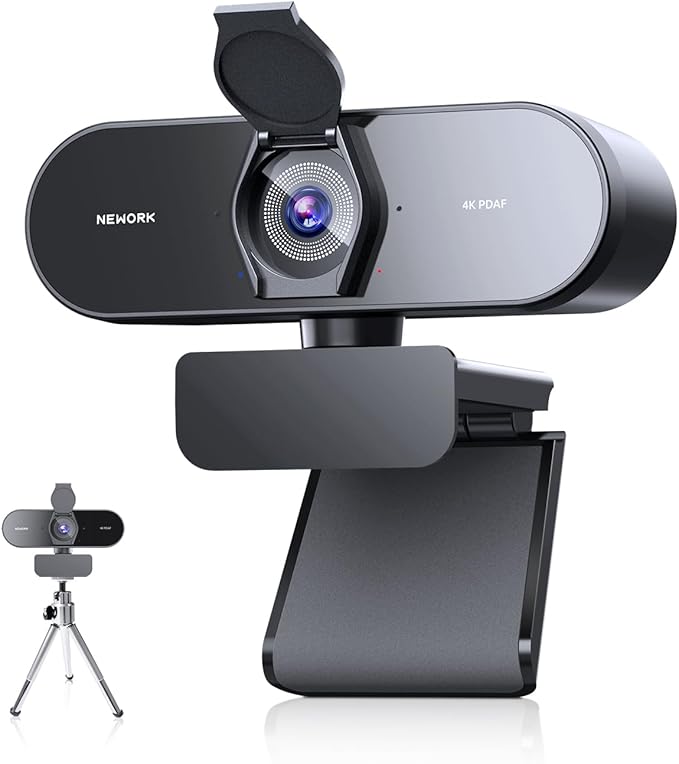 4K Webcam with Sony Sensor, PDAF Autofocus, 1080P@60FPS, 2 Noise Reduction Mics, Auto Light Correction, USB Plug&Play, Privacy Cover, 79°FOV, Streaming Camera for PC, Mac, Laptop, Video Calls