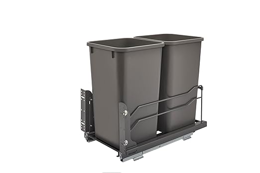 Rev-A-Shelf 53WC-1527SCDM-213 Double 27 Quart Pull-Out, Orion Gray