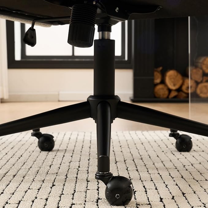 Kidol & Shellder Office Desk Chair with Arm, Swivel Adjustable Height with Wheels Comfortable Wide Seat for Home Office, Bedroom, Makeup Room, Beige