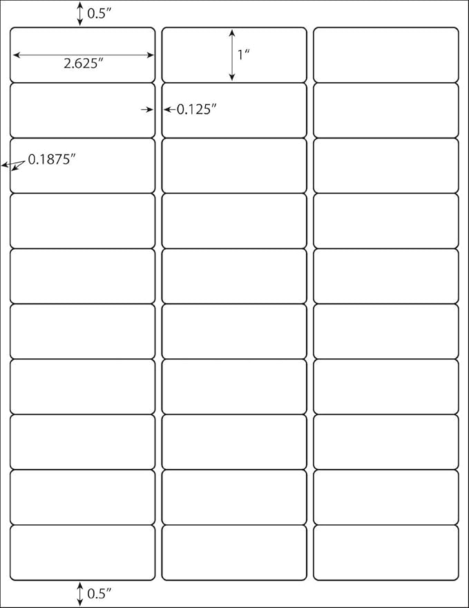 Address Labels for Inkjet Printers 1" x 2-5/8", Pack of 15000 Labels