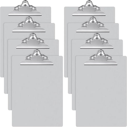 8 Pcs Metal Clipboard Heavy Duty Aluminum Clipboards 12 x 9 Inch Metal Clip Board with Low Profile Clip A4 Letter Size Document Holder for Office School Medical Jobsite Laboratory