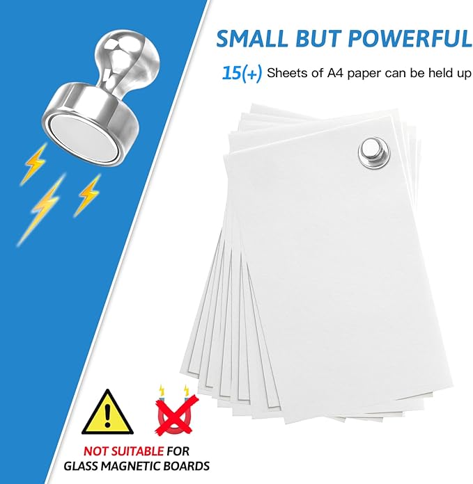 10Pack Fridge Magnets for Whiteboard Silver White Board Magnet Set Round Pin Magnets Metal Magnetic Push Pins Cute Magnet for Refrigerator Kitchen Office School