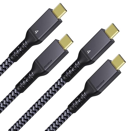 Maxonar 2 Packs 10FT Thunderbolt 4 Cable with 40Gbps Data Sync/240W Charging and 8K for Thunderbolt 4/3, USB4, and USB C Devices