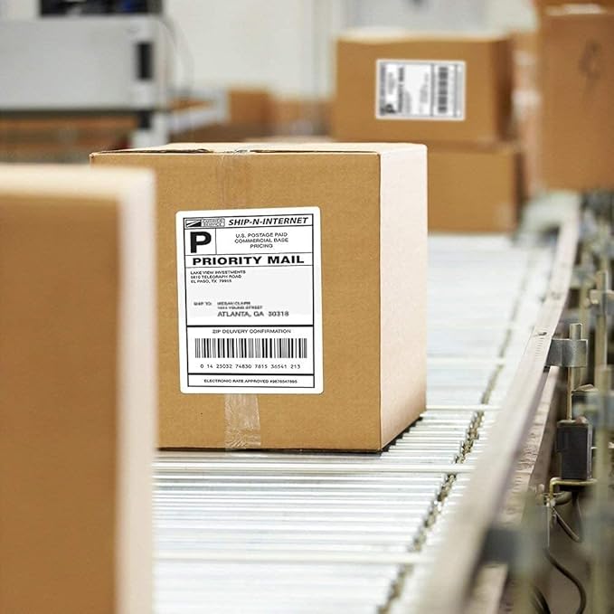 4x6 Thermal Labels, FungLam 2000 Fanfold 4" x 6" Direct Thermal Shipping Labels, Thermal Printer Labels with Perforated line, Permanent Adhesive, Compatible Zebra, Rollo Label Printer