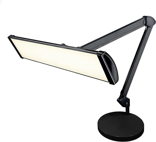 Neatfi Ultra 3,500 Lumen LED Desk Lamp, Color Correlated Temperature, 3 Light Modes, Dimmable, 45W, 26 Inch Wide Metal Shade, 540 SMD LEDs (CCT with Base, Black)