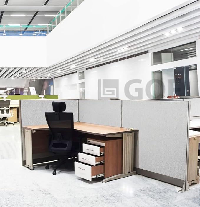 GOF Freestanding L Shaped Office Partition, Large Fabric Room Divider Panel, 36" D x 96" W x 60" H