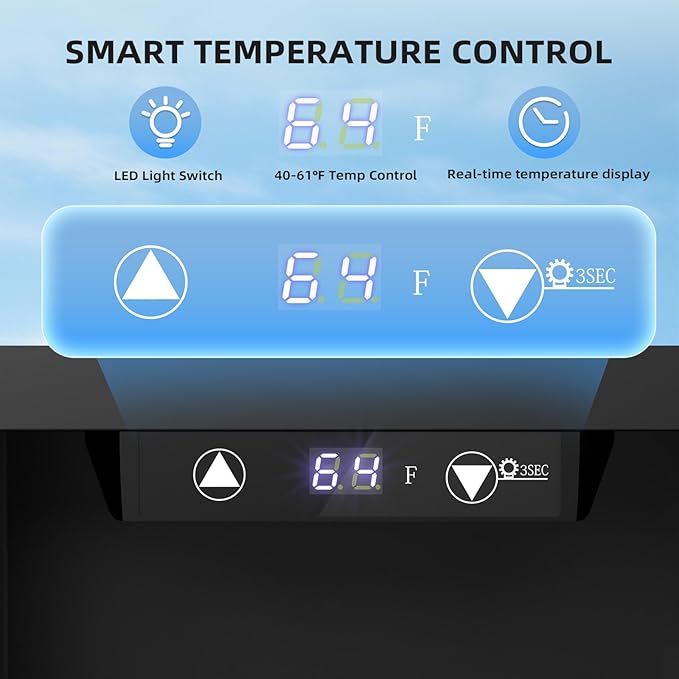 Antarctic Star 18L Beverage Refrigerator Cooler 24Can, Mini Fridge with Quiet Compressor, LED Light,Freestanding Small Fridge with Electronic Temperature Control for Home and Bar(40-61 ℉)