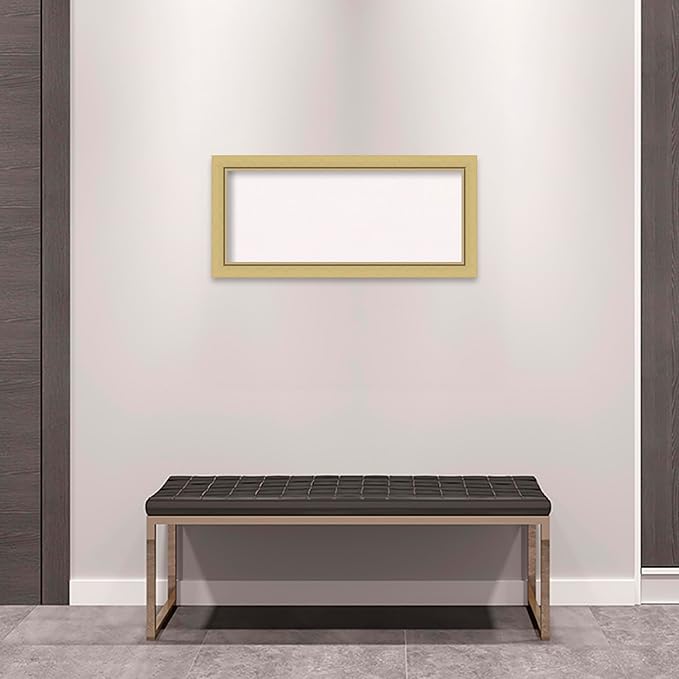 Amanti Art White Cork Board for Wall, 15x33 Vision Board with Gold Frame, Medium Corkboard Office Decor for Home Organization, Casual Corkboard Pinboard to display items for home organization