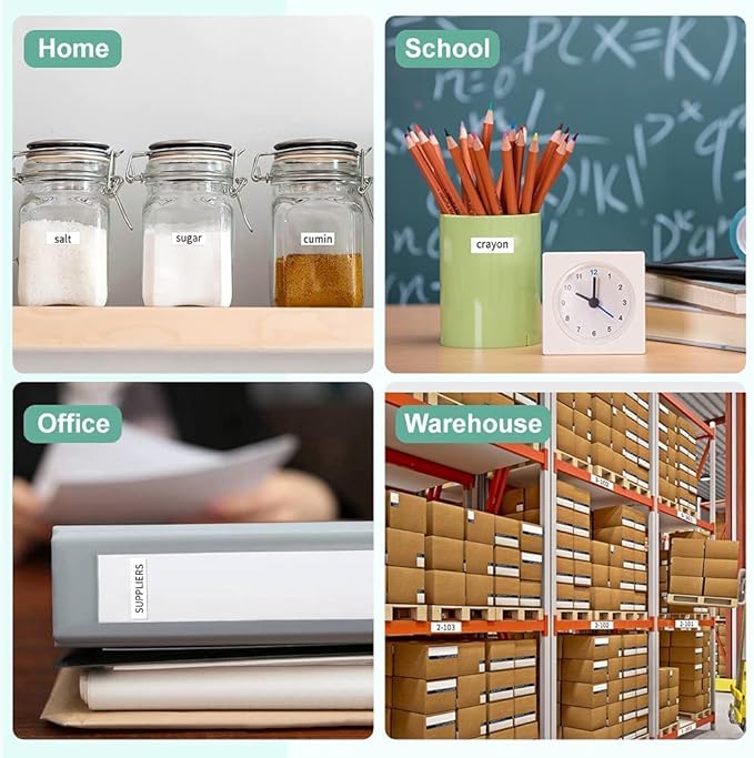 6-Pack 45013 Tape Compatible with Dymo 160 Label Maker Refill 1/2 Inch Black on White D1 Label Tape 45013 a45013 45013s S0720530 for LabelManager 280 160 420P 220P 210D 360D 450D, 23 Feet