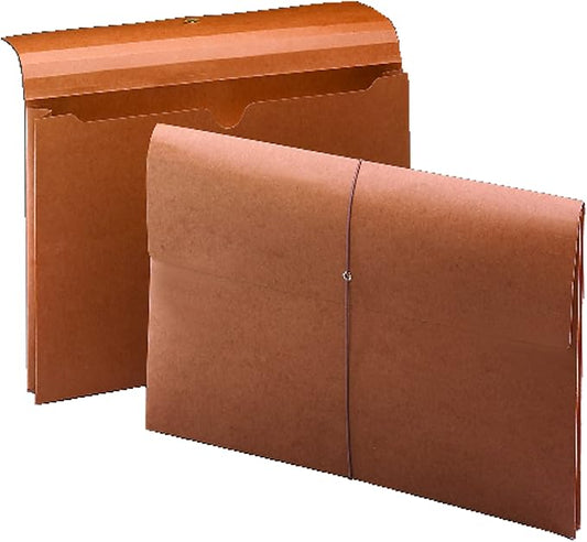 Smead 100% Recycled Expanding File Wallet with Flap and Cord Closure, 2" Expansion, Legal Size, Elastic Closure, Redrope, 10 per Box (77171)