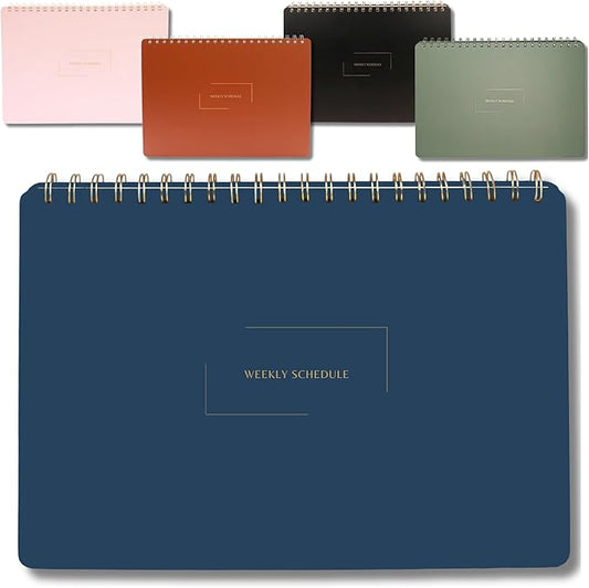 Undated Weekly Business Planner | 8.25” x 11.75” ADHD Organizer | Premium Multi-Layout Schedule | Navy | Landscape Layout