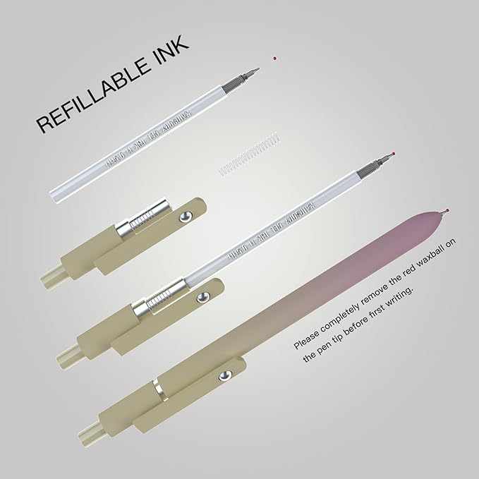 Black Gel Pens Refills,Retractable Gel Ink Pen Refills Bulk,pen refills for twist pens,Fine Point 0.5mm Black Ink, Smooth Writing Retractable Click Pen Refills(15 Pcs Black Ink-0.5mm)