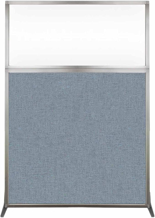 Versare Hush Screen Portable Room Divider | Workstation Wall Divider | Freestanding Privacy Hush Panels | Clear Windows | Fabric Office Divider Screen | Great for Room Separation