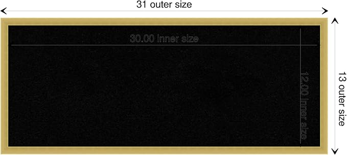 Amanti Art Black Cork Board for Wall, 13x31 Vision Board with Gold Wood Frame, Medium Corkboard Office Decor for Home Organization, Modern Contemporary Corkboard Pinboard to display items for home