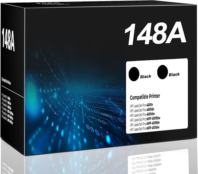 148A Toner Cartridge 2 Pack Laser Jet Pro 4001n 4101fdw 4001dn Compatible for HP 148A 148X W1480A W1480X Toner Cartridges Black for HP148A for HP Laser Jet Pro 4001n 4001dn 4001dw MFP 4101fdw 4101fdn
