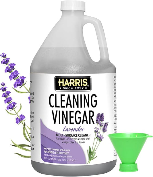 HARRIS Cleaning Vinegar All Purpose Household Surface Cleaner, 128oz (Lavender) with Easy Fill Funnel
