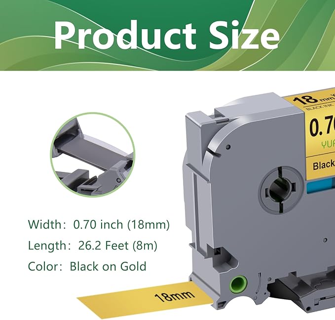 3-Pack TZe TZ Tape Compatible with Brother P Touch Label Maker Tape TZe-841 TZ-841 TZe841 TZ841 Label Tape 18mm 0.7 Laminated Black on Gold for PT D400 D450 D600 D610 P710BT