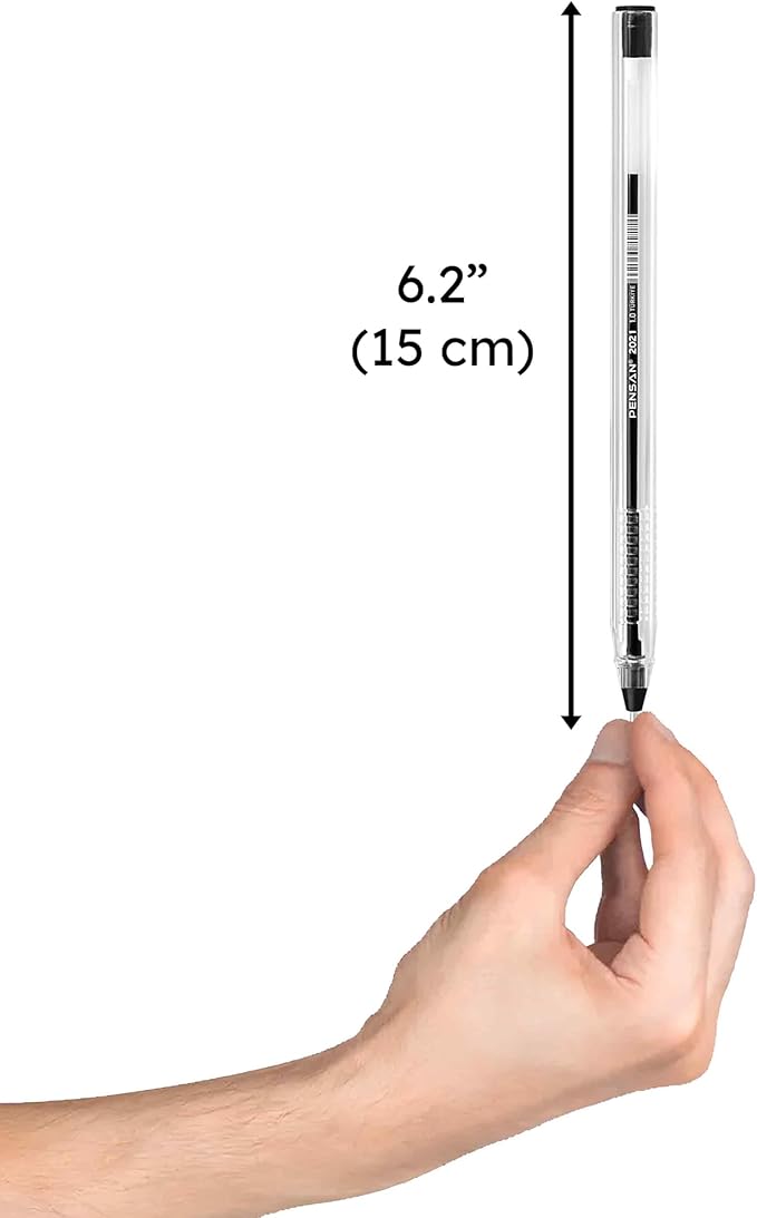 Ballpoint Pens Bulk Pack, 300-Count – (150 Black & 150 Blue) Ink Pens, 1.0mm Medium Point, Ergonomic Triangle Grip, Smooth Writing