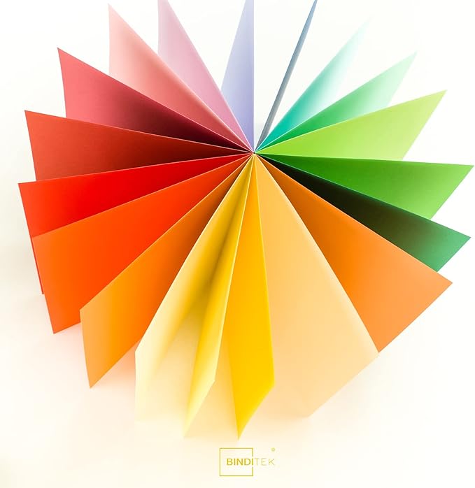 Binditek 100 Pack Grain Texture Paper Binding Presentation Covers, Letter Size, 13Mil, 90lb, 8.5 x 11 Inches, Un-Punched, Blue, Office Supplies