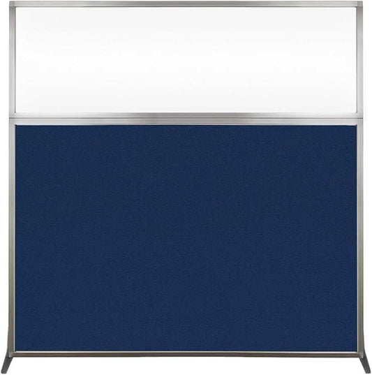 Versare Hush Screen Portable Room Divider | Workstation Wall Divider | Freestanding Privacy Hush Panels | Clear Windows | Fabric Office Divider Screen | Great for Room Separation