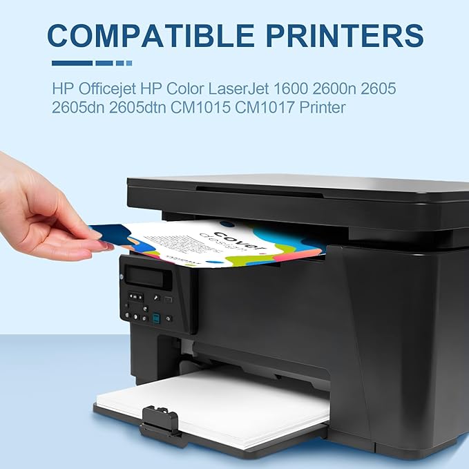 124A Toner Cartridges 4 Pack(with Chip) Remanufactured Compatible for 124A Q6000A Q6001A Q6002A Q6003A 124A Toner use for Color 2600n 1600 2605 1015 1017 Series Printer(Black Cyan Magenta Yellow)