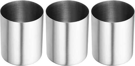 PATIKIL Pencil Holder, 3 Pack Pen Holder for Desk Stainless Steel Pencil Holders Cup Organizer Makeup Brush Holder for Desk Accessories, Silver