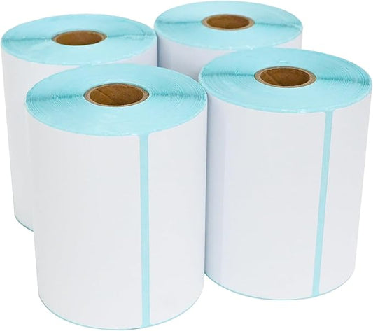 L LIKED 4"x 6" Direct Thermal Labels White Perforated Shipping Labels,250 Labels per Roll,4 Rolls