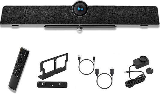 Pyle 4K USB Video Conference Room Camera System 120° FOV with 5X Zoom, AI Auto Framing, Echo Cancellation, 8m Mic Pickup Conferencing System for Home Offices, Zoom, Skype, Microsoft Teams, PC Meetings