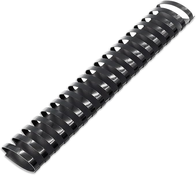 Binditek 10 Pack Plastic Binding Comb Spines, 2 Inch Diameter, 450 Sheet Capacity, 19 Ring, for Letter Size, Black, for Students and Coworkers