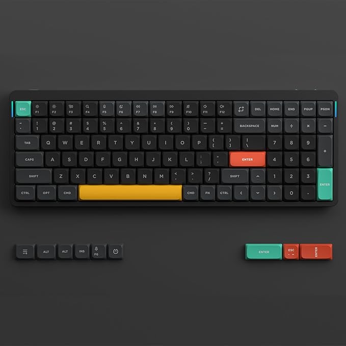 nuphy Air96 V2 Wireless Mechanical Keyboard,100 Keys RGB Backlit Keyboard,Supports Bluetooth 5.1,2.4G and Wired Connection,for PC/Laptop/Windows/Mac -Black Gateron Moss Switch