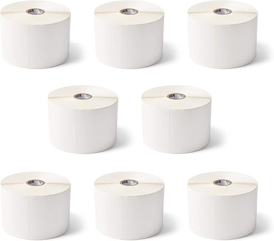 Zebra 3 x 1 in Thermal Transfer Polypropylene Labels PolyPro 3000T Permanent Adhesive Shipping Labels 1 in Core 8 rolls 10031648SP