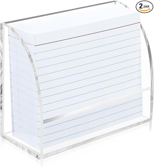 2 PCS Index Card Display Stand 4.7 X 2.4 X 6.3 Acrylic Card Holder for Desk File Note 4x6 Clear Postcard Stand Index Card Rack Acrylic Business Stand for Office Business Classroom(No Card)