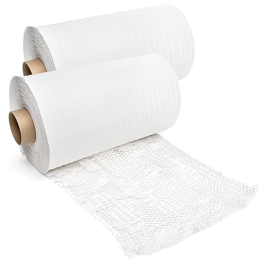 IDL Packaging 15.25" x 1400' Refill Roll (Pack of 2) for MP-1400USW HexcelWrap Honeycomb Packing Paper Station, White - Protective Kraft Paper with Interlocking Slit Design for Shipping
