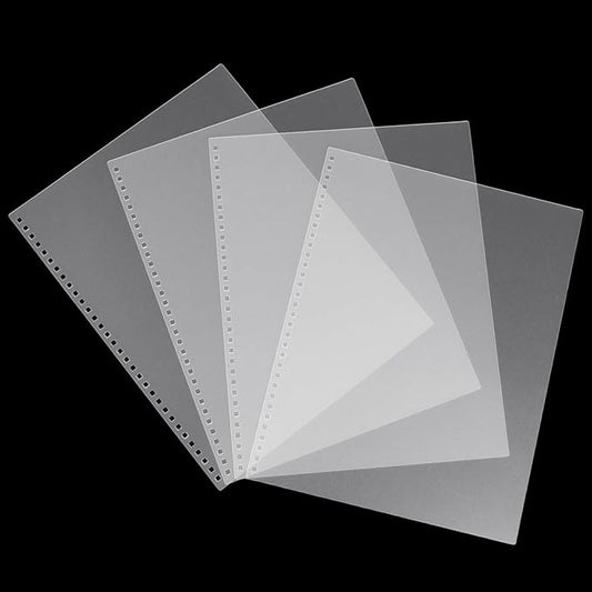 Rayson Pre-Punched PP Plastic Binding Cover, Frosted Finish, 32 Square Holes, Letter Size 8-1/2 × 11 Inches Matte Binding Cover - 50/Pack