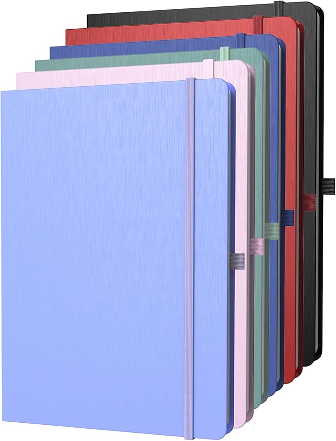 A4 Lined Journal Notebook, 8mm Ruled Notepad, Journaling for Writing, Work, School, Travel and Note Taking, Hardcover 160 Pages (80 Sheets) 8.27 x 11.6 inches Multicolored