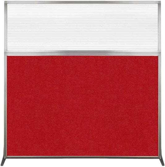 Versare Hush Screen Portable Room Divider | Workstation Wall Divider | Freestanding Privacy Hush Panels | Clear Fluted Windows | Fabric Office Divider Screen | Great for Room Separation