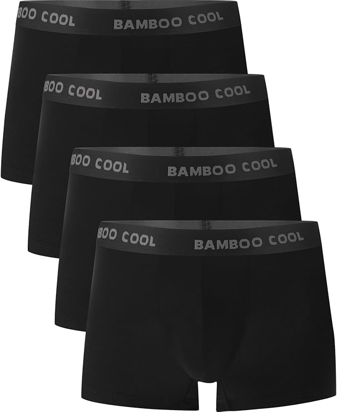 BAMBOO COOL Men's Ultra Breathable Underwear,No Riding Up Boxer Briefs with ComfortFlexible Waistband,Multipack
