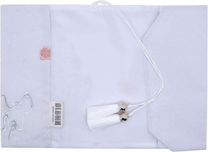 BLBMH Book Covers for Paperbacks Book Cover for Privacy Fit for 5.5x8.5 inch Embroidered Book Jacket Adjustable Book Sleeve Cover Fabric Softcover Protector for Notebook - Epiphyllum 8.5in