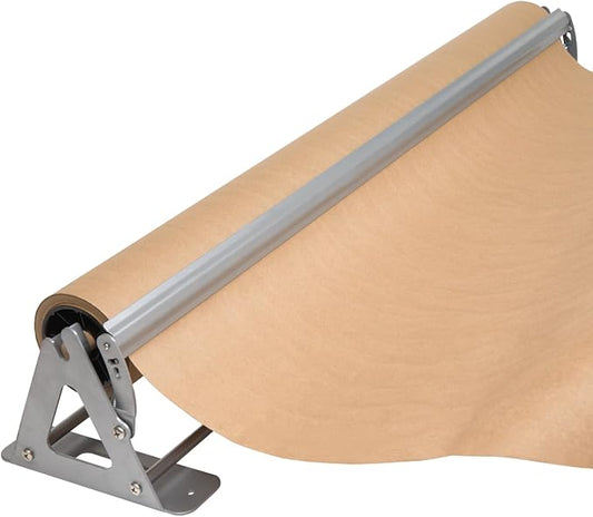 DIY Crew 36 Inch Paper Roll Dispenser and Cutter - Heavy-Duty Wall Mountable, Non Slip Tabletop - Kraft, Freezer, Butcher Paper - Up to 1000ft Rolls