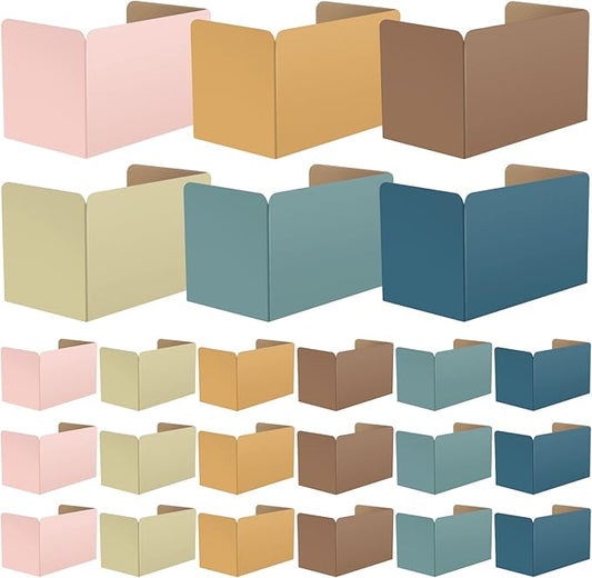 24 Pack Privacy Folders Boards for Student Desks Classroom Desk Divider Desk Privacy Panel Study Reduces Distractions Privacy Boards for Student Teacher Supplies, 19 x 12 Inch (Fresh Style)