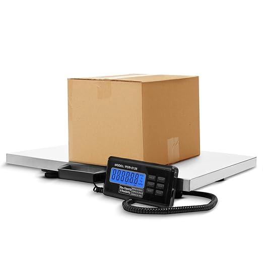Houseables Shipping Scale, Platform Scale, Industrial, Heavy Duty, 400 LB, Weight Machine for Luggage, Packages, Postal, Floor, Commercial, Package, Business, Weighing, Large Platform, Digital, 22x18