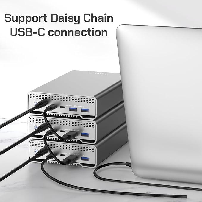 Avolusion PRO-G1 Series 12TB USB 3.2 Gen 2 (10Gbps) USB-C External Hard Drive w/USB HUB for Windows or MacOS Desktop PC/Laptop (Silver) (Renewed)