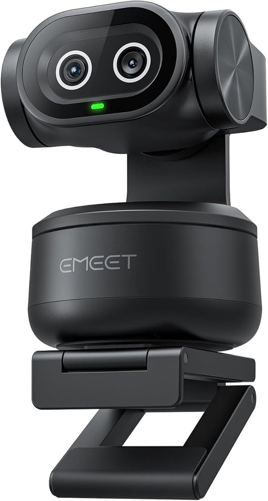EMEET PIXY Dual-Camera AI-Powered PTZ Camera 4K, AI Tracking, PDAF&AI Autofocus 0.2s, 1/2.55'' Sony Sensor, 3 Mics, Presets, Gesture Control, 4K Webcam for Streaming and OBS/Twitch/Switch 2 Compatible
