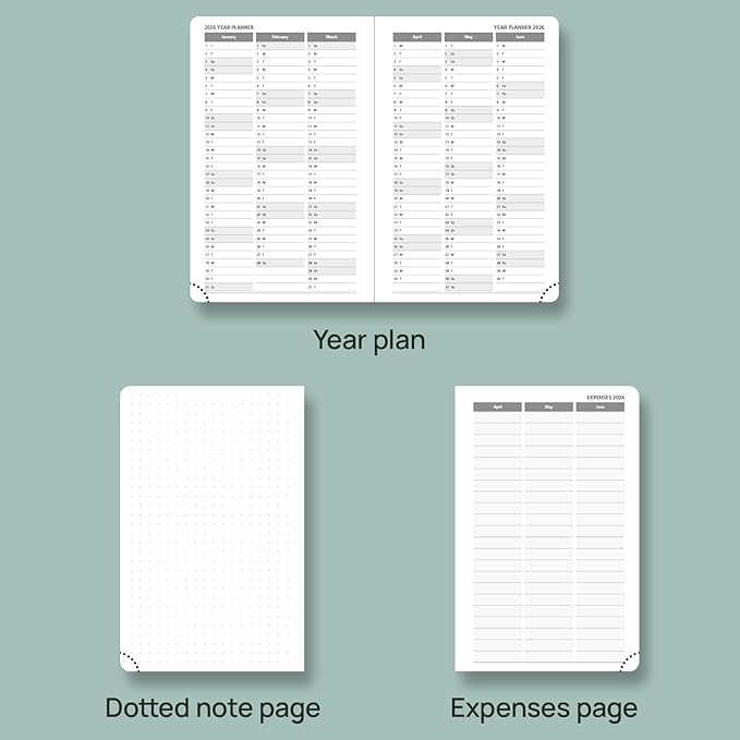 POPRUN Pocket Planner 2025-2026 (Purse Size 4'' x 6.25'') Academic Small Calendar (July 2025 - June 2026) with Hourly Time Slots, 100GSM Thick Papers, Leather Soft Cover - Night Sky Blue