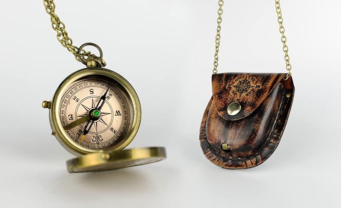 Handmade Antique Vintage Brass Compass | Exquisite Nautical Compass | Home Decor | Pocket Compass Gift for Every Occasion | Super7One