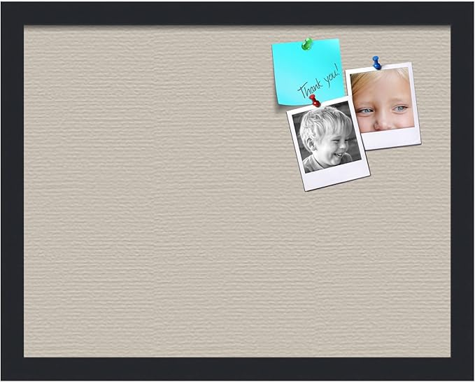 PinPix 18x14 Inch Cork Bulletin Board. This Decorative Framed Pin Board Comes with Desert Pastel Design and a Satin Black Frame. Ideal for Home Office Decor or Message Board (PinPix-1815)