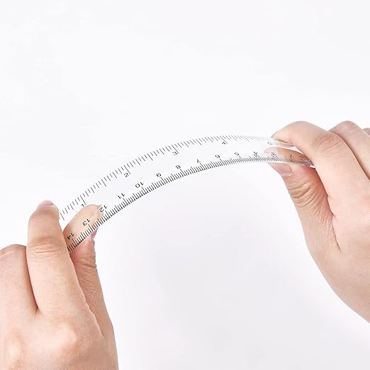 Clear Plastic Straight Ruler, 6 Inch, Bulk Assorted Colors, Shatterproof with Inches and Centimeters for School, Home, or Office (8 Pack)