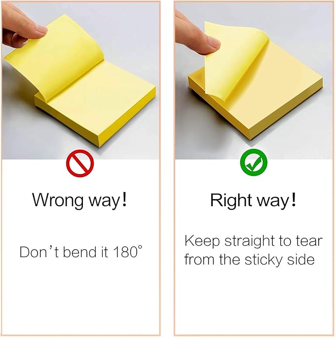 HappyHapi Sticky Notes 3x3 Inches Bulk 28 Pack 2800 Sheets Colored Self-Stick Pads, 100 Sheets/Pad, 4 Bright Colors (Yellow, Green, Pink, Blue) for Office Supplies, School, Home