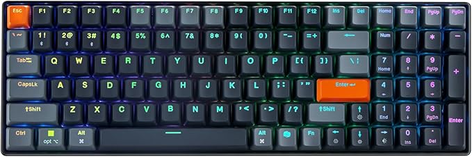 ADESSO EasyTouch 1200 Wired/Wireless/Bluetooth Multi-OS Illuminated Mechanical VIA Mini Keyboard with Copilot Ai Hotkey