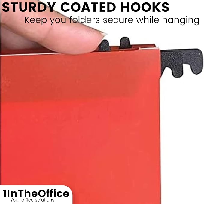 1InTheOffice Hanging File Folder, Hanging File Pocket, Expandable Hanging File Folder, Letter Size, Assorted Color, 5 Pack